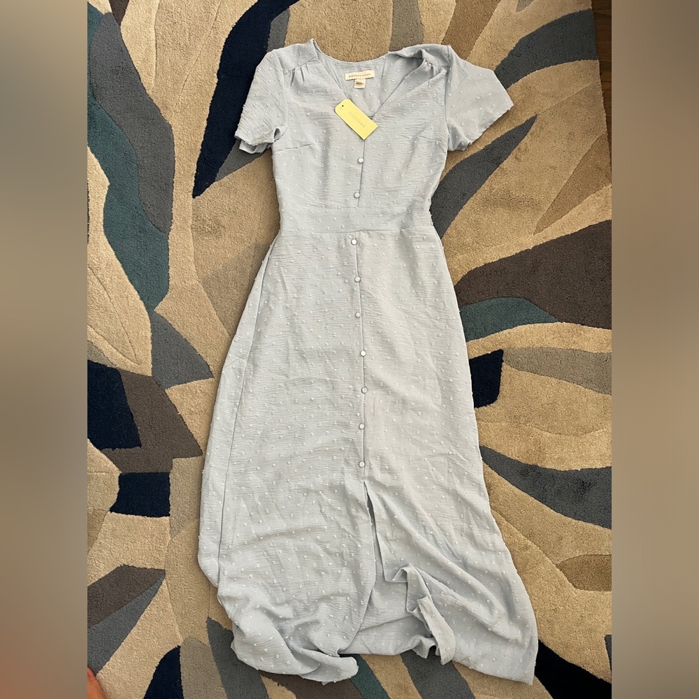 NWT Monteau blue button up maxi dress size small